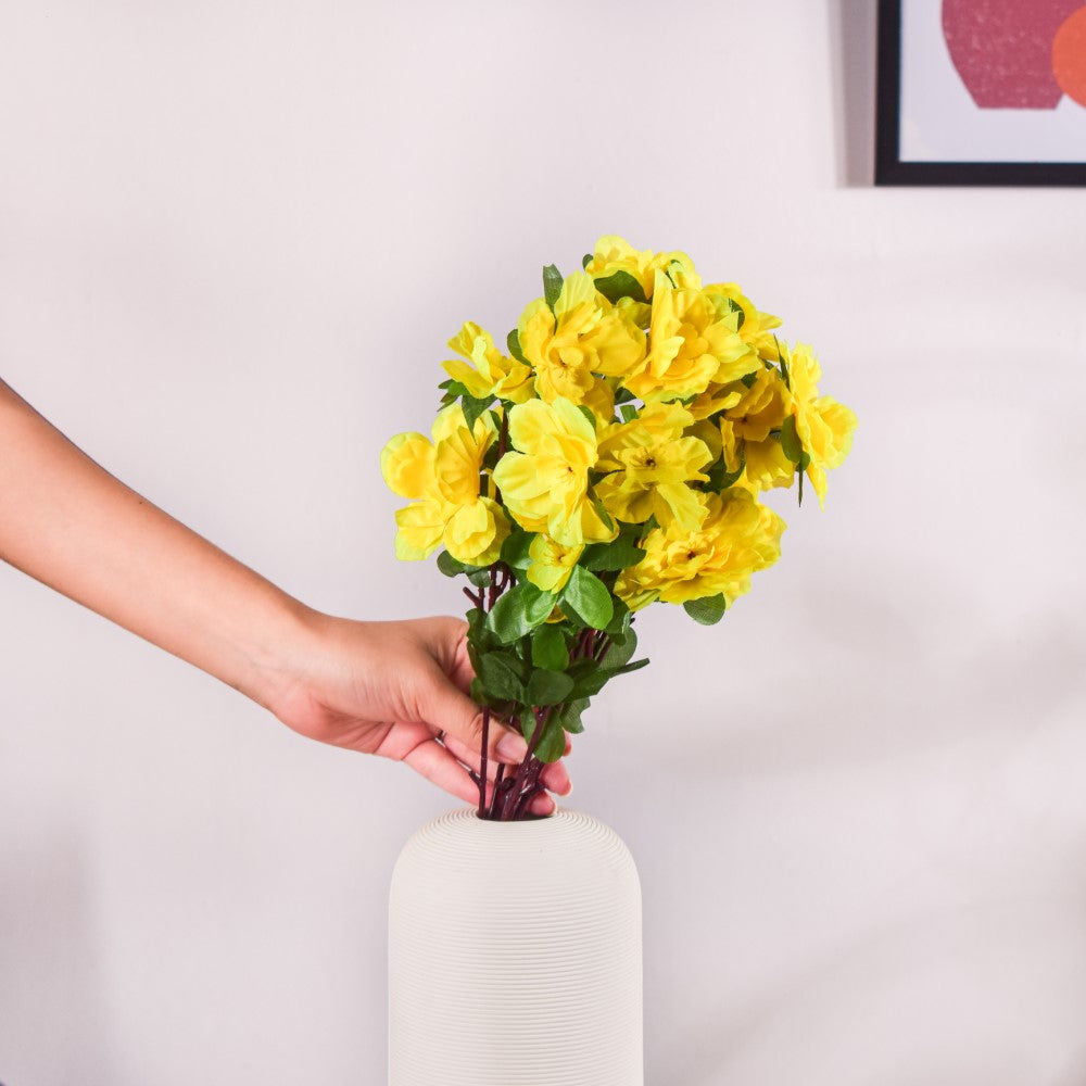 Camellia Flower Bouquet Yellow Set Of 2
