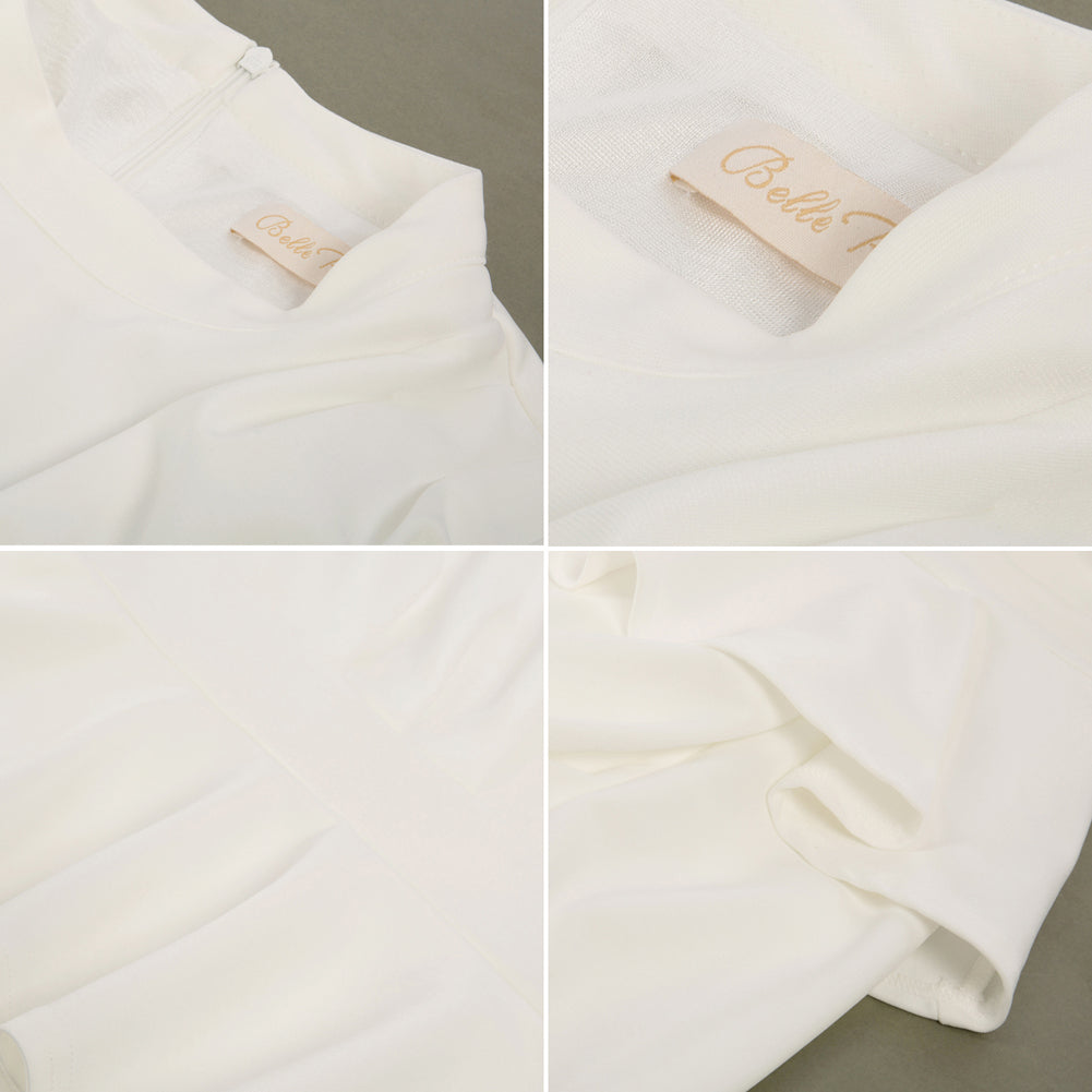 Seckill Offer⌛Vintage Peplum Long Lantern Sleeve High Neck Bodycon Dress