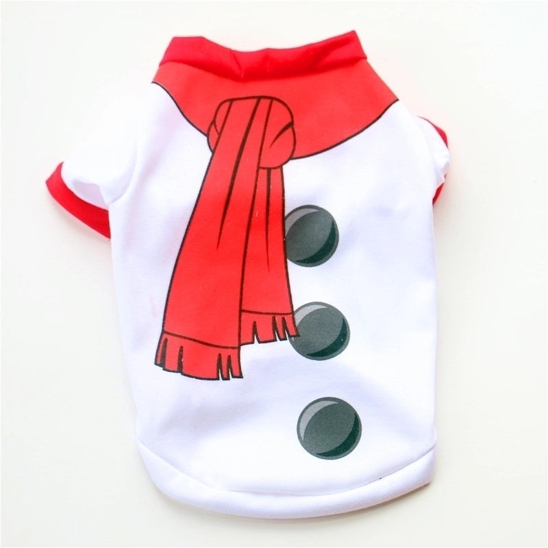 Casual Cotton Christmas Santa Claus Snowman Printing Pet Clothing 1 Piece