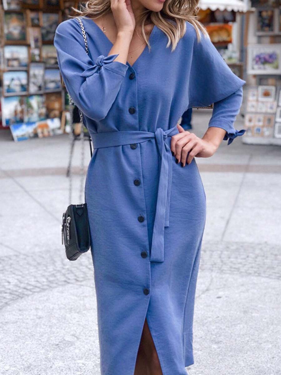 Solid Color Reversible Dress