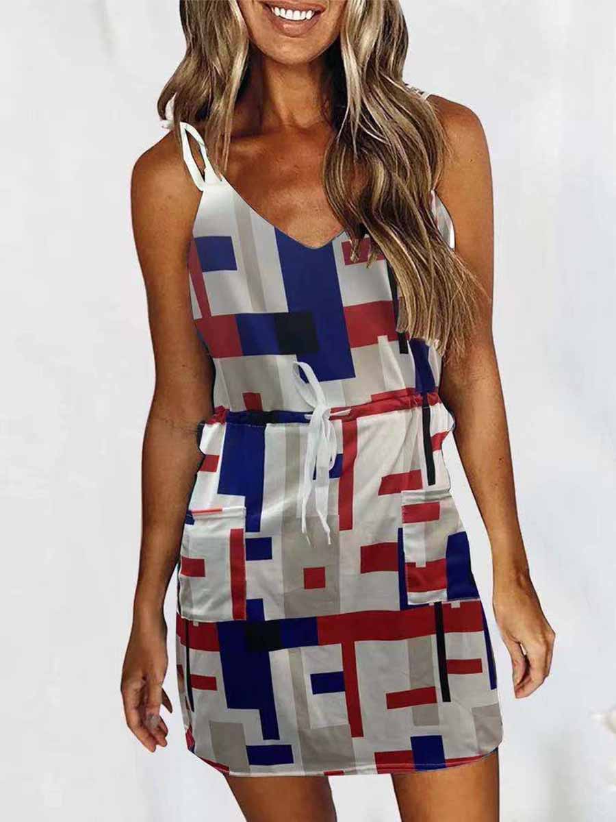 Printed Sleeveless Mini Dress