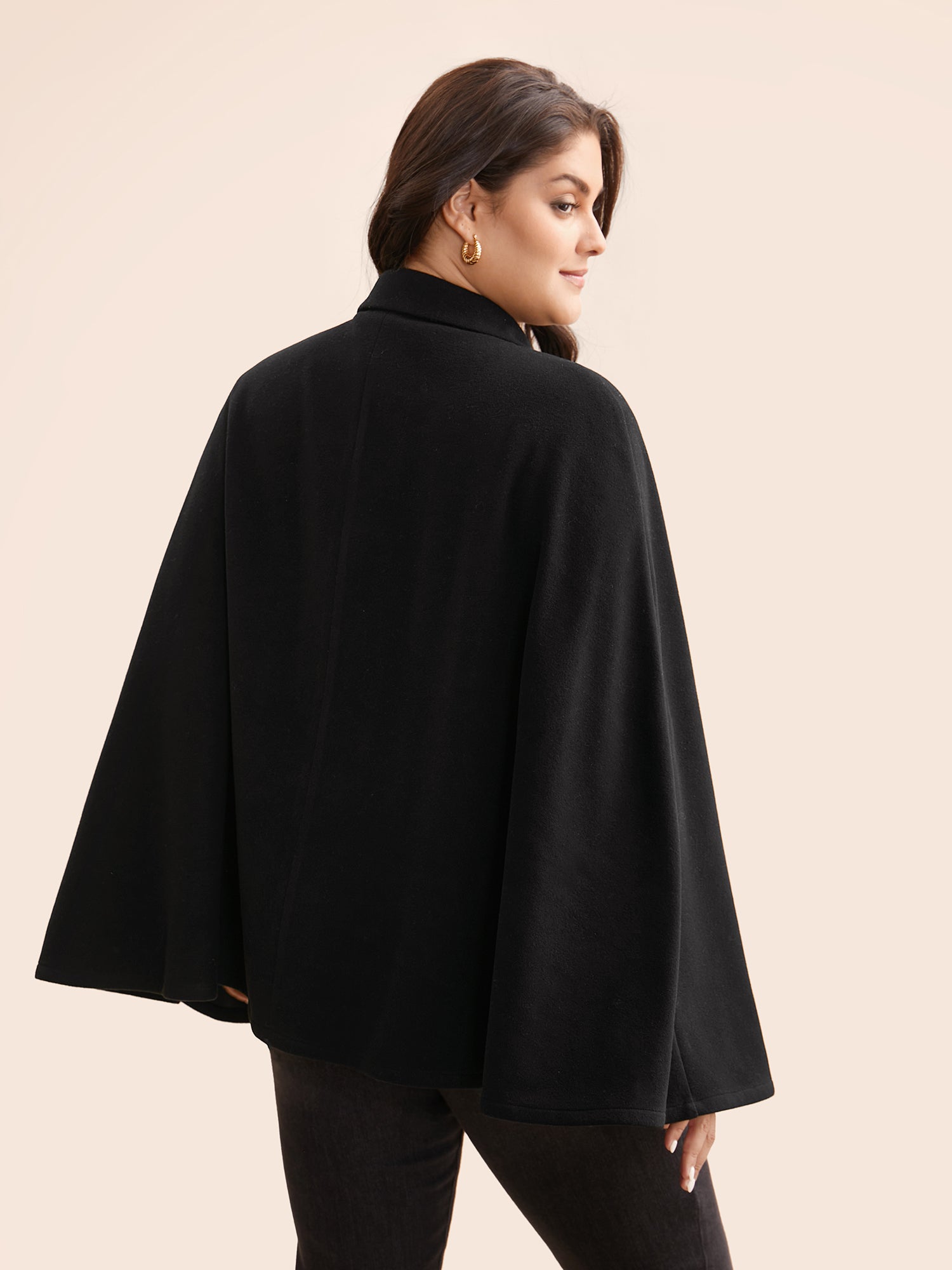 Double Breasted Cloak Sleeve Cape Overcoat