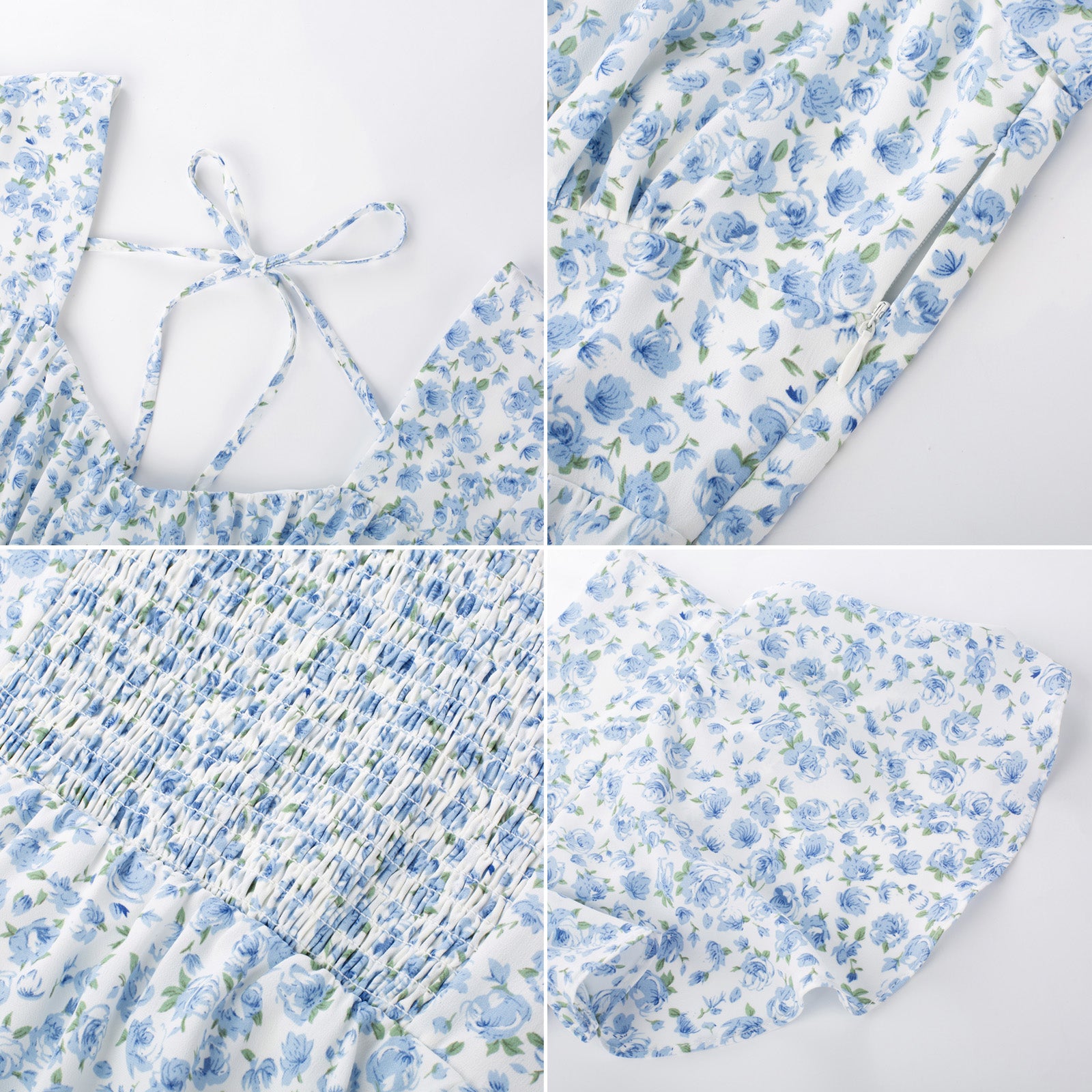 Fruit Print Square Neck Tiered Ruffle Dress 2023 Summer Vintage A-line Swing Midi Dress