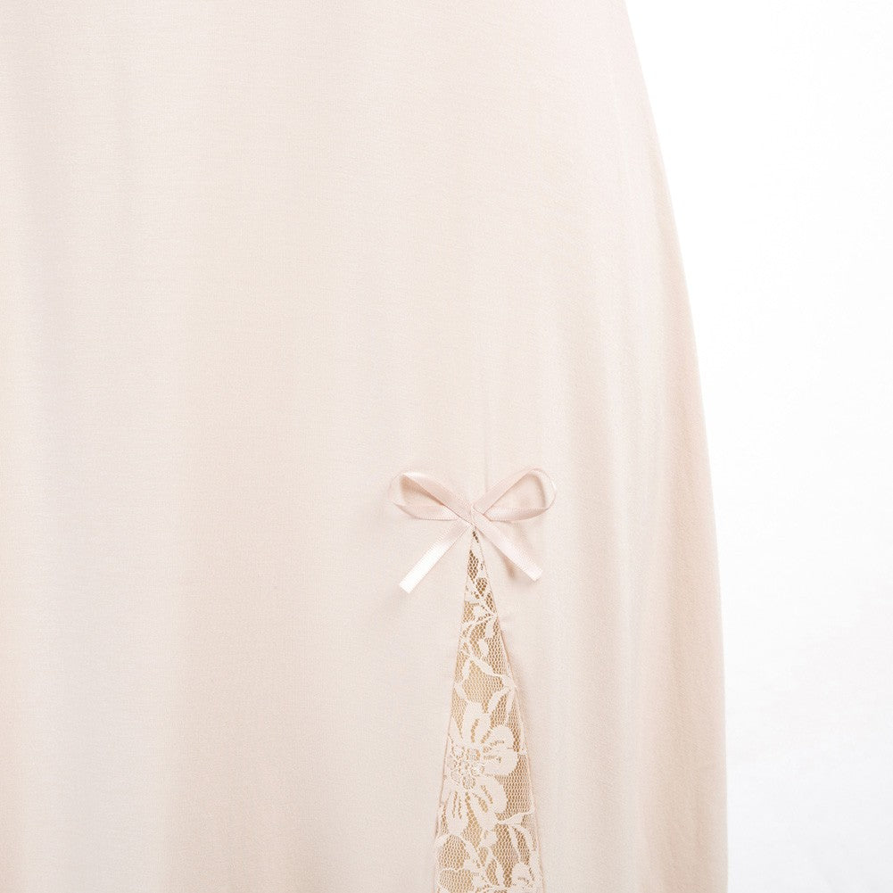 Lace Patchwork Spaghetti Straps V-Neck A-Line Slip Dress