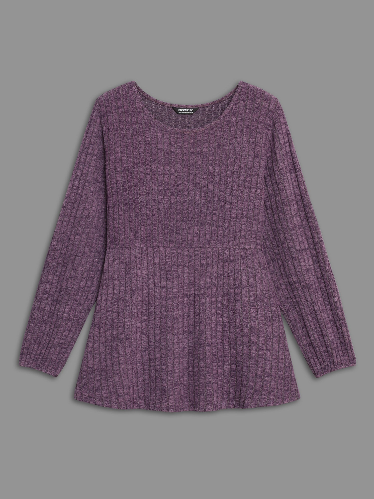 Round Neck Rib Knit Jersey Top