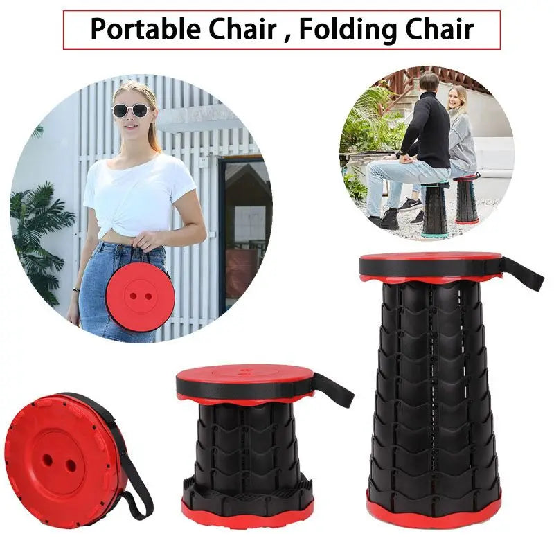 Portable Telescoping. Folding Stool - Lightweight & Sturdy-for home & outdoor use