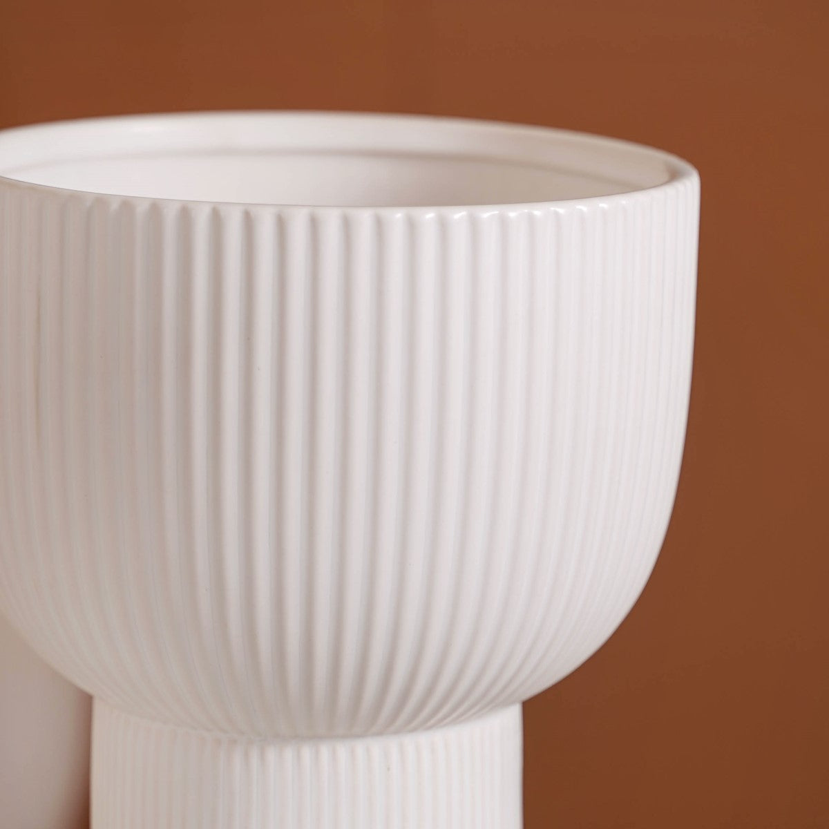 European Ceramic Flower Pot White