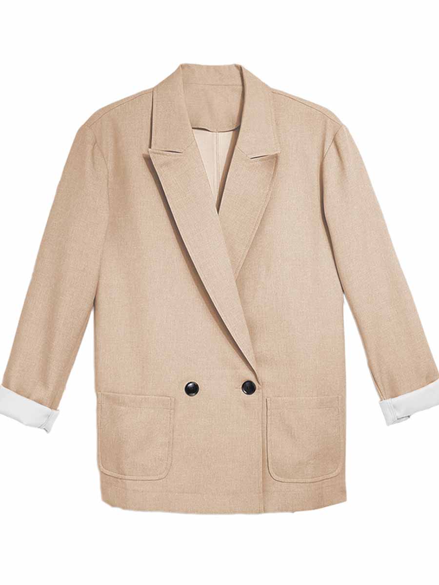 Solid Color Slim-Fit Blazer