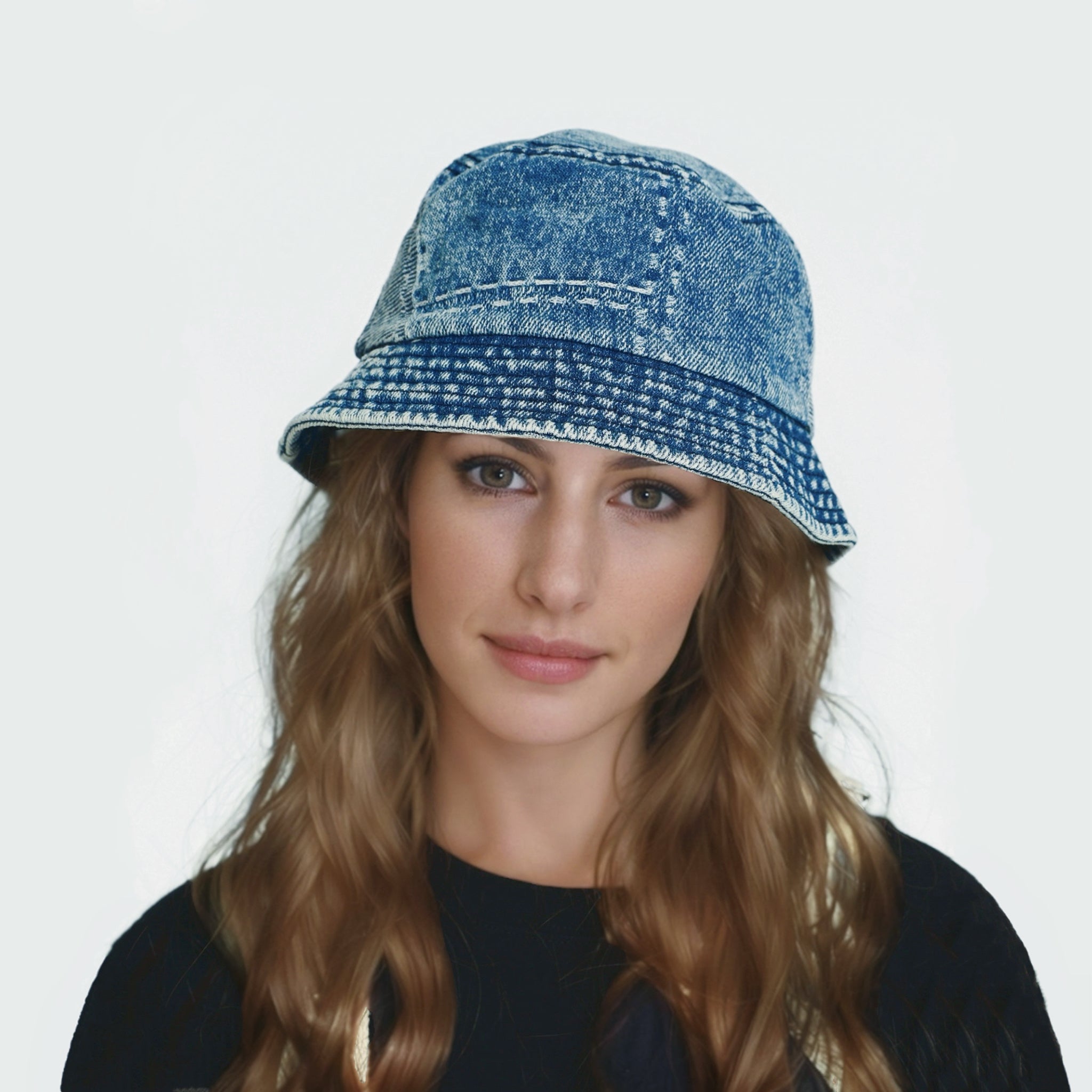 Denim Patchwork Bucket Hat