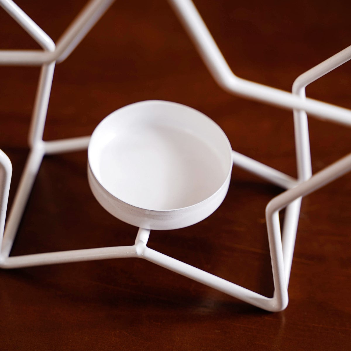 Star Candle Holder Set of 2 Off White