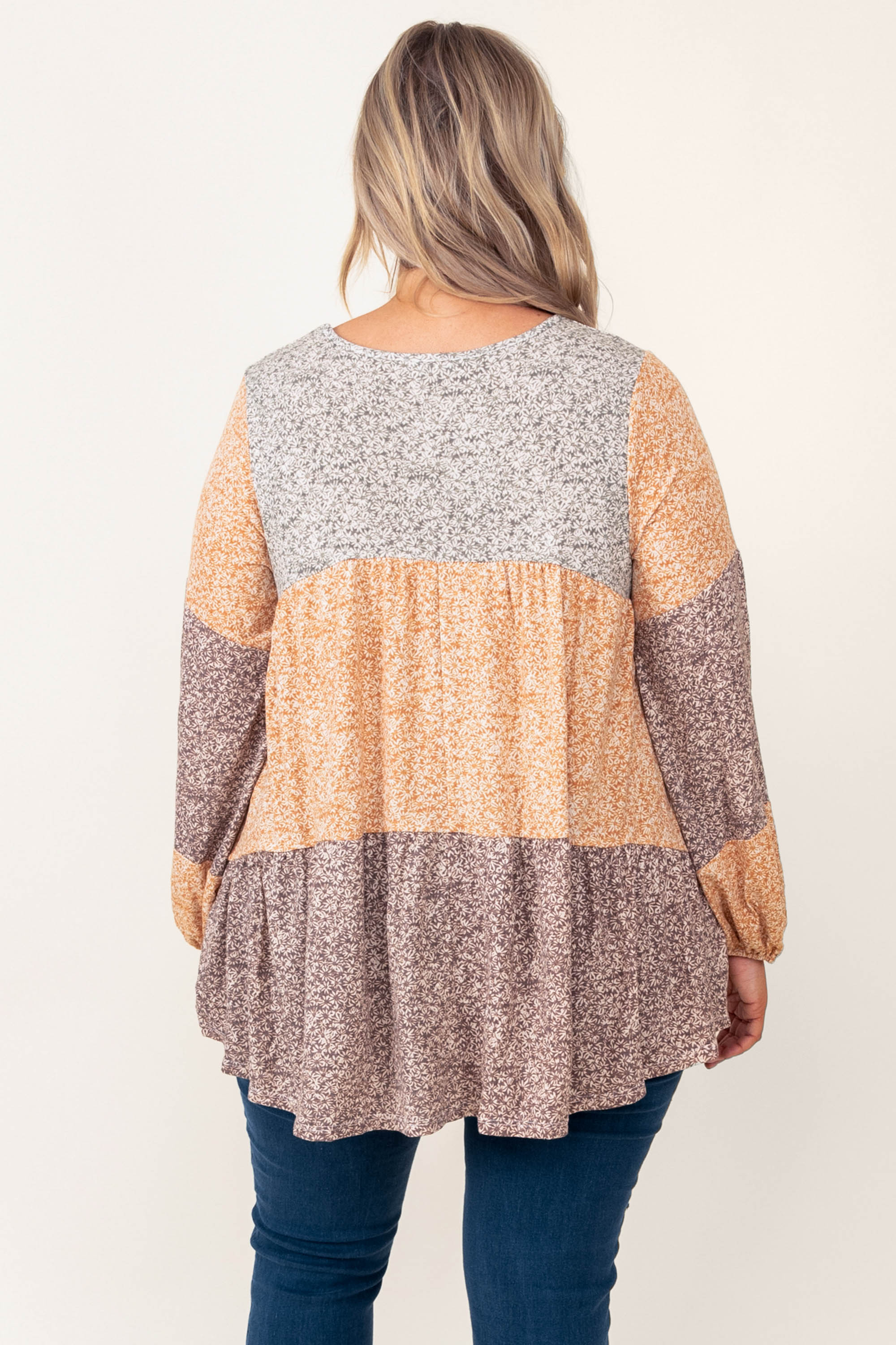 Nostalgic Heart Top. Mustard-Mocha