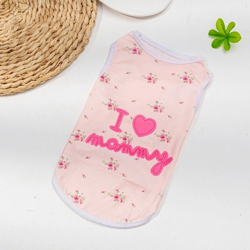 Casual Polyester Letter Color Block Pet Clothing