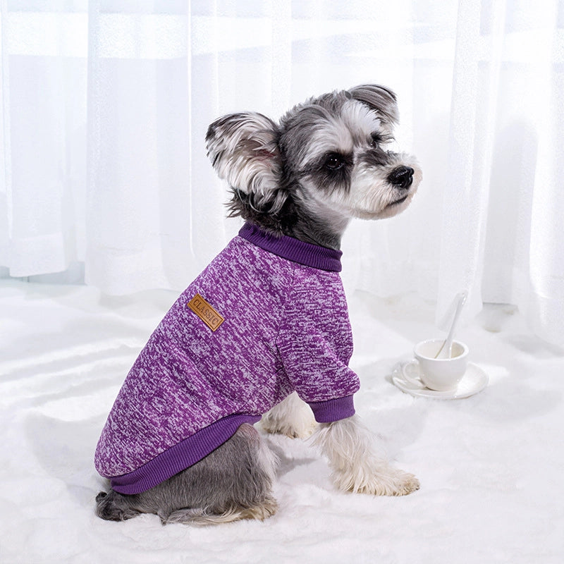 Dog Cat Pet Autumn And Winter Fleece-lined Two-legged Color Warm Sweater Wool Teddy Fadou Clothes Small And Medium-sized Dog