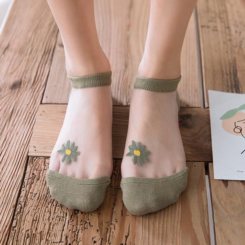 Translucent Daisy Socks. 5 pairs
