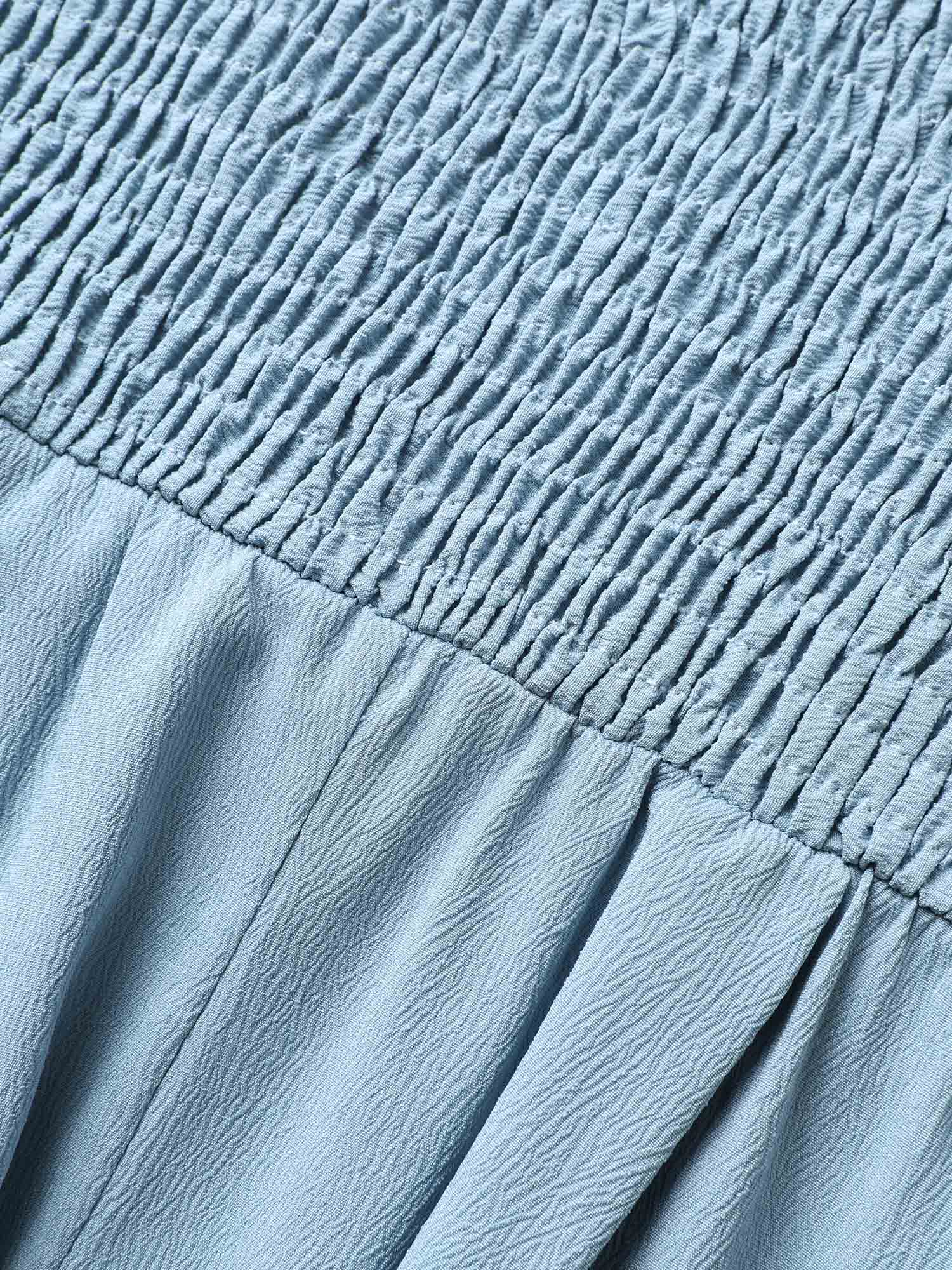 Heart Neckline Crossover Shirred Midi Dress