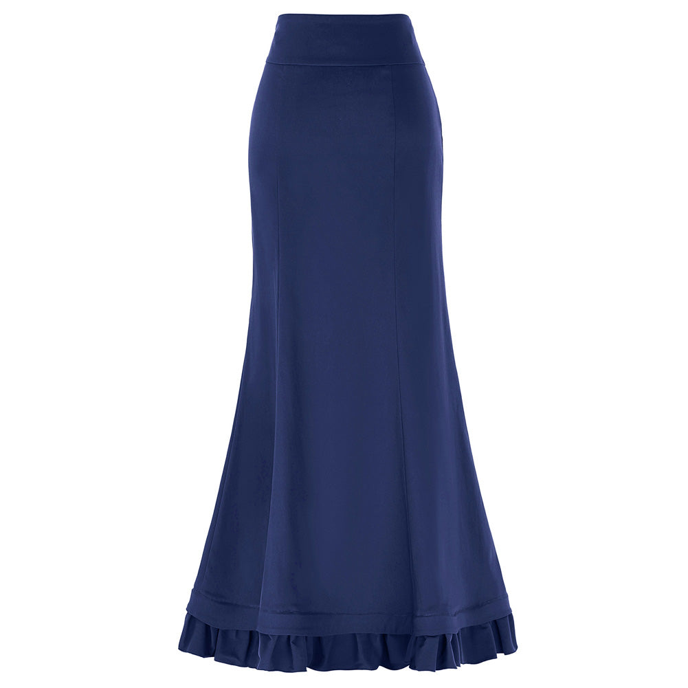 Victorian Steampunk Ruffled Fishtail Mermaid Skirt