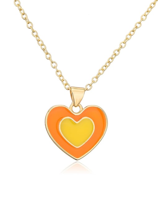 Coloured Heart Pendant & Chain