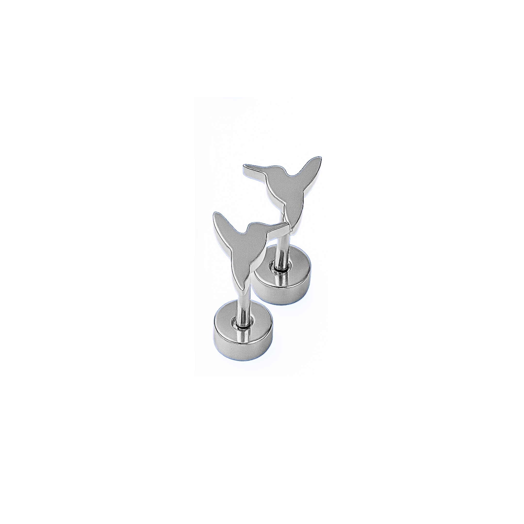 Tiny hummingbird studs - Silver