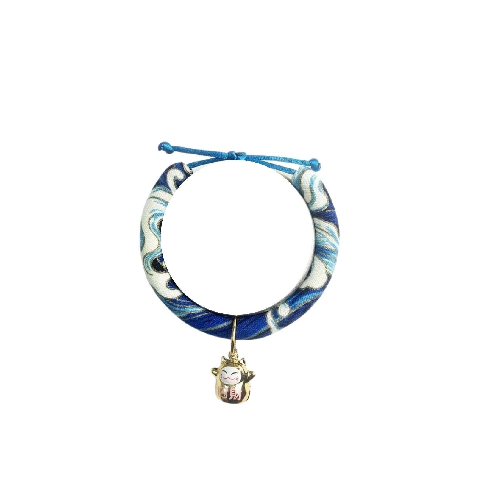 Waves And Flowers Pet Collar