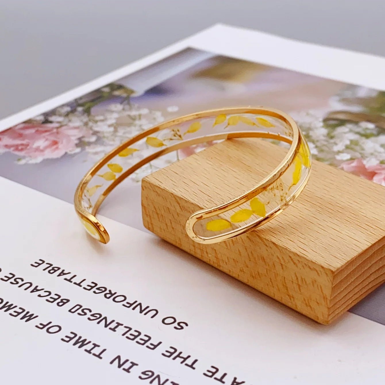 Transparent Floral Feminine Bangle Bracelets