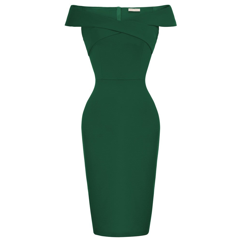 Vintage Off Shoulder V Neck Bodycon Pencil Dress Short Sleeve Homecoming Bodycon Dress Work Cocktail