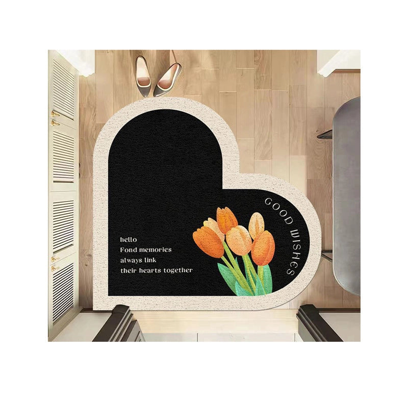 Casual Elegant Letter Heart Shape PVC Carpet Bathing