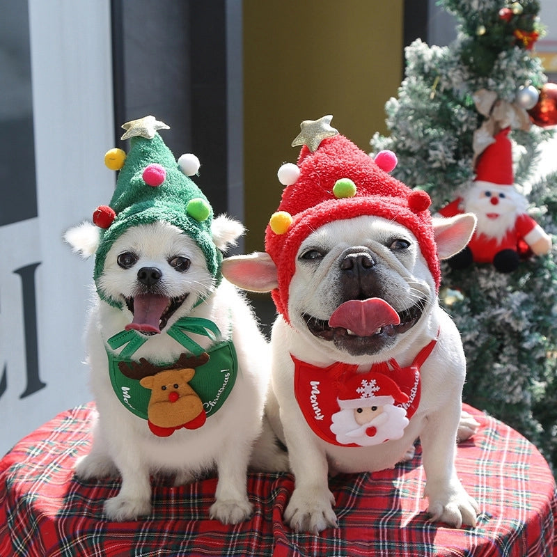 Cartoon Style Polyester Christmas Cartoon Pet Hat 1 Piece
