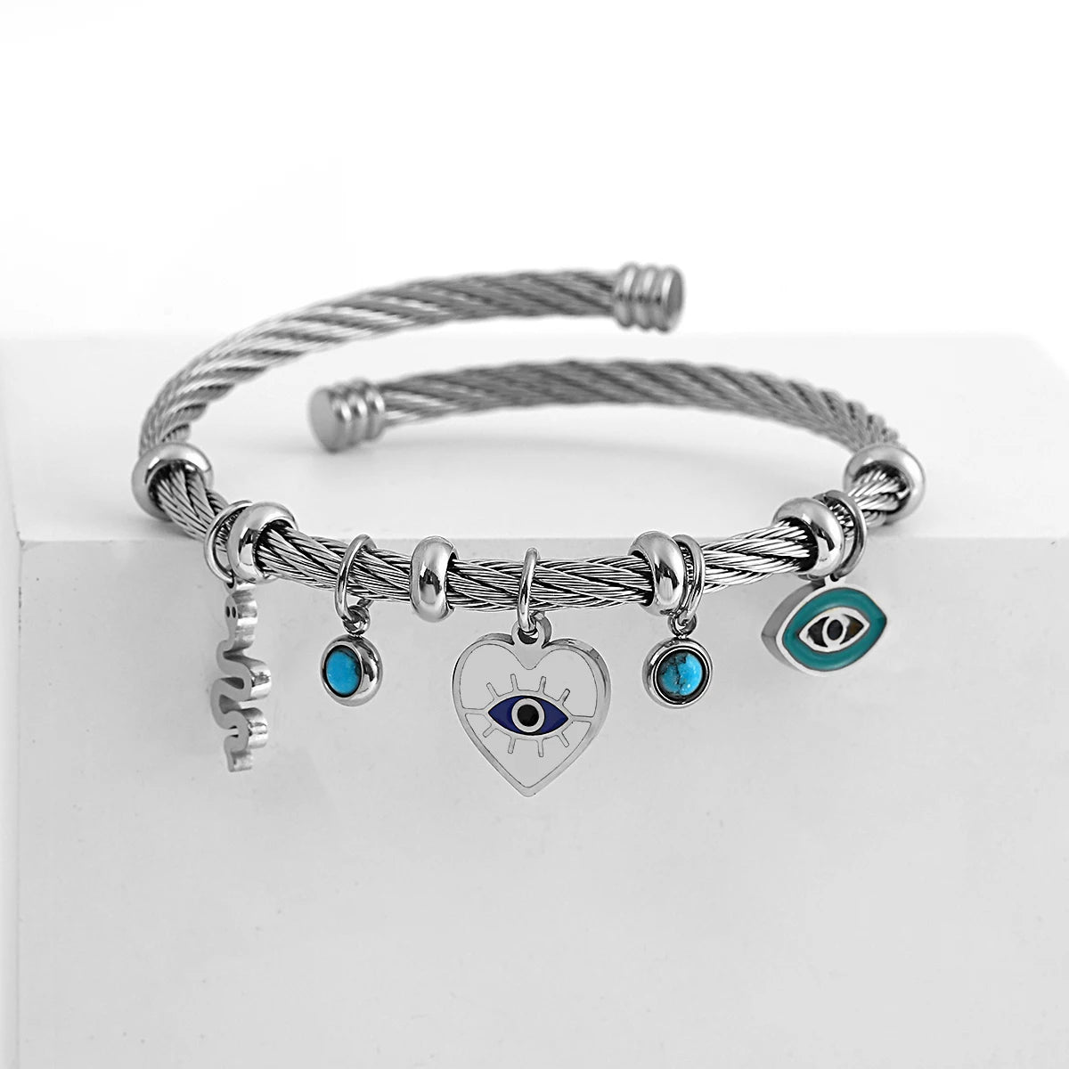 Boho Evil Eye Rope Bangle Bracelet