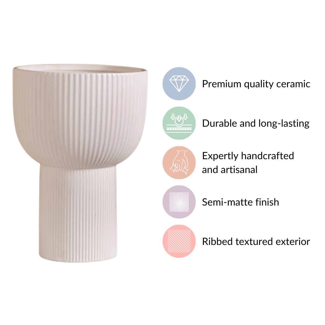 European Ceramic Flower Pot White