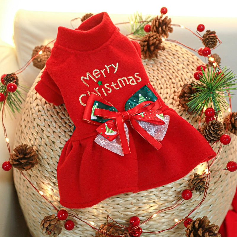 Cute Polyester Christmas Elk Pet Clothing