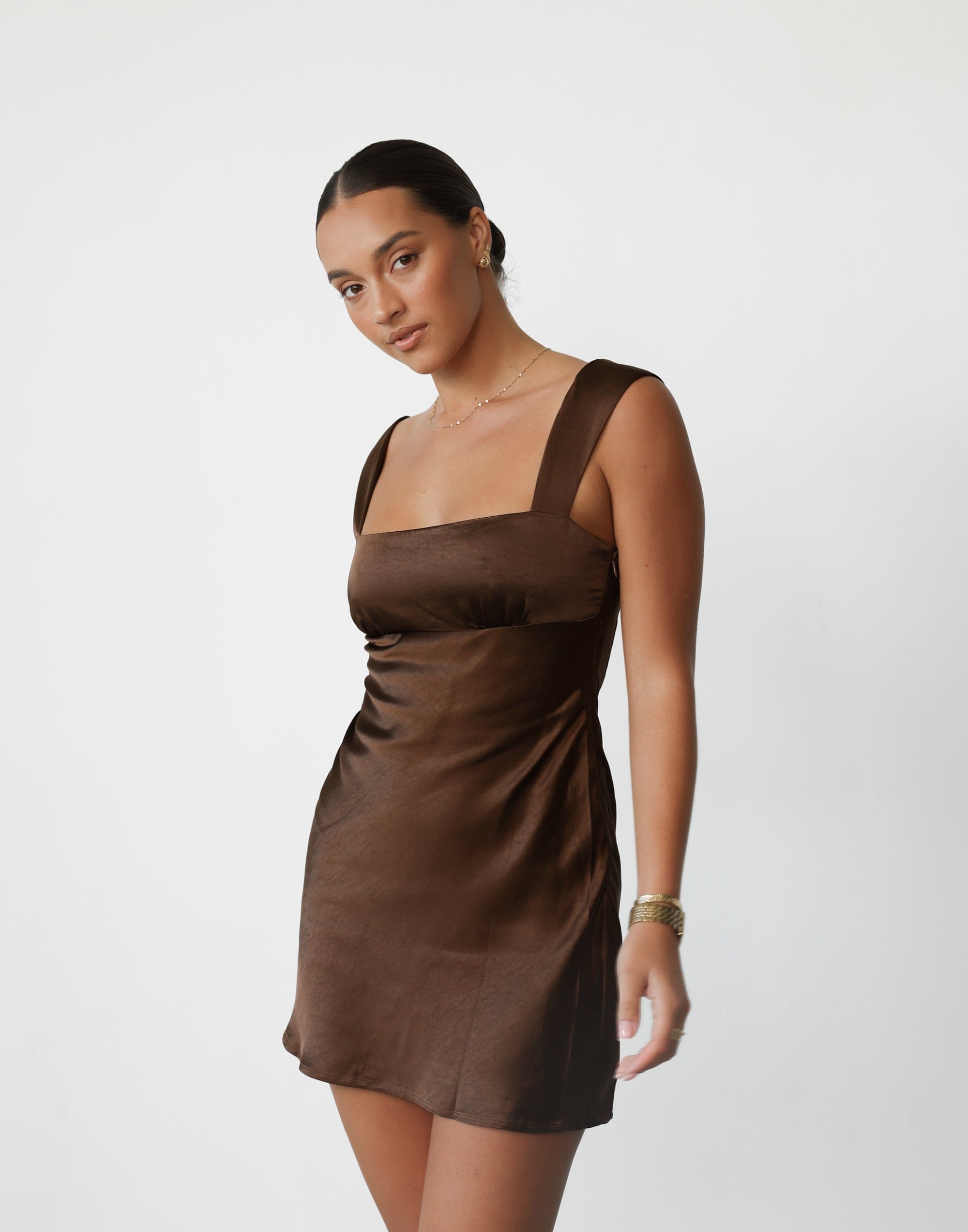 Mimosa Mini Dress (Walnut)