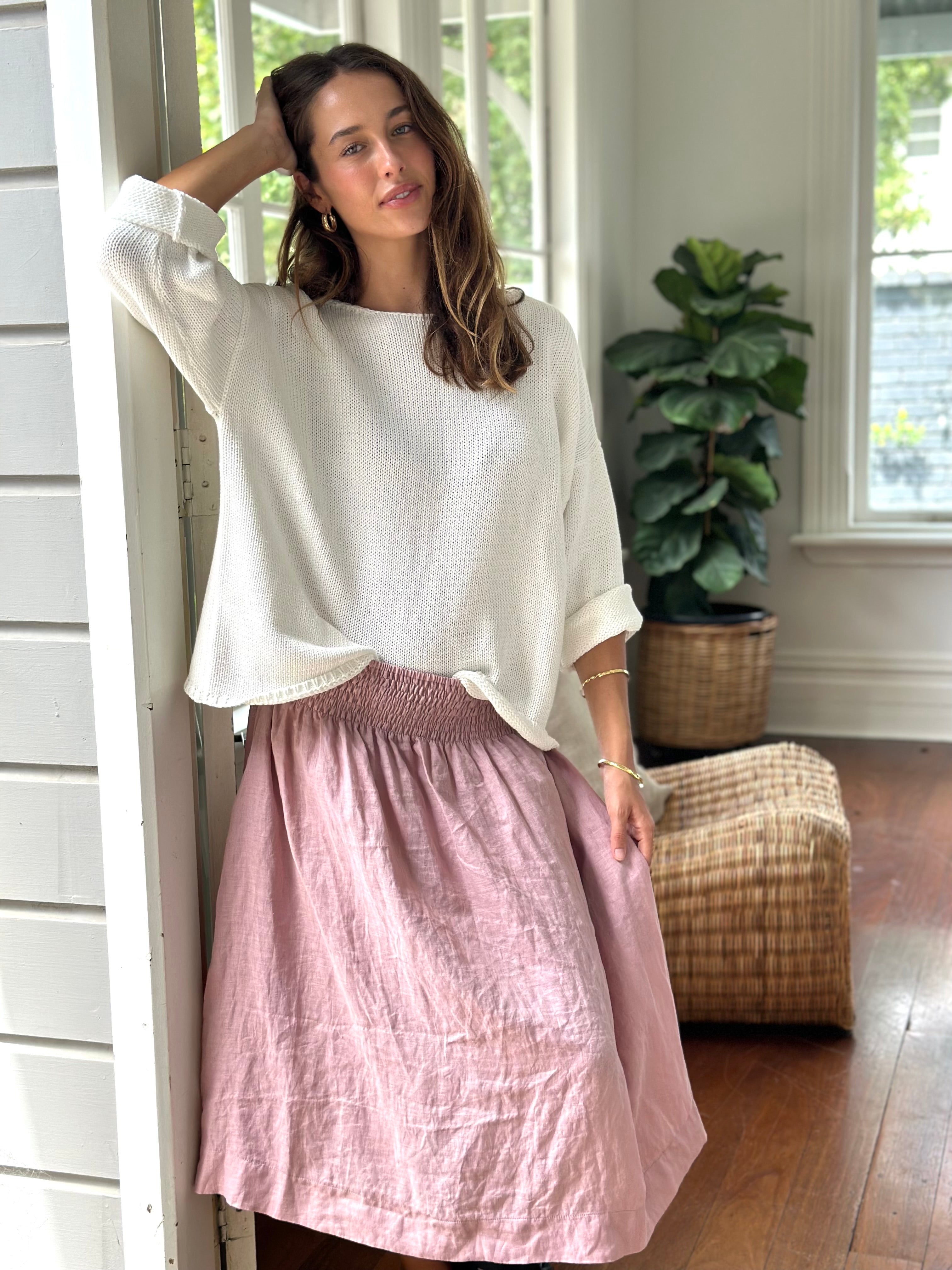 dusty rose linen