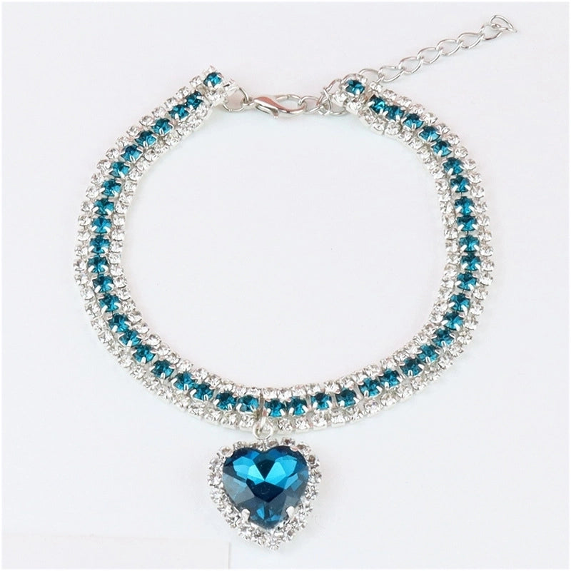 Cute Drill Chain Geometric Heart Shape Pet Accessories