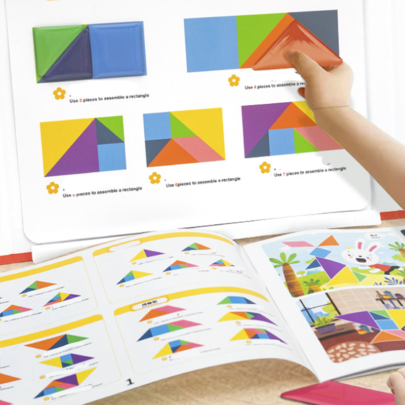 🎁The perfect gift🌟Enhancing children's thinking skills-Children's Magnetic Tangram Puzzle Set