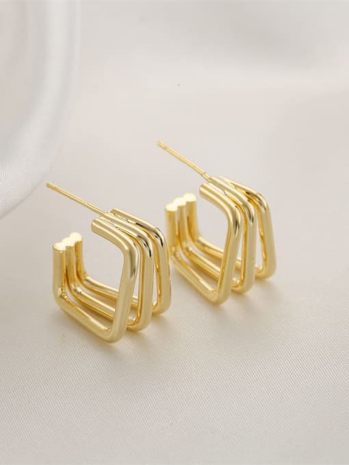 Gold Square Hoops