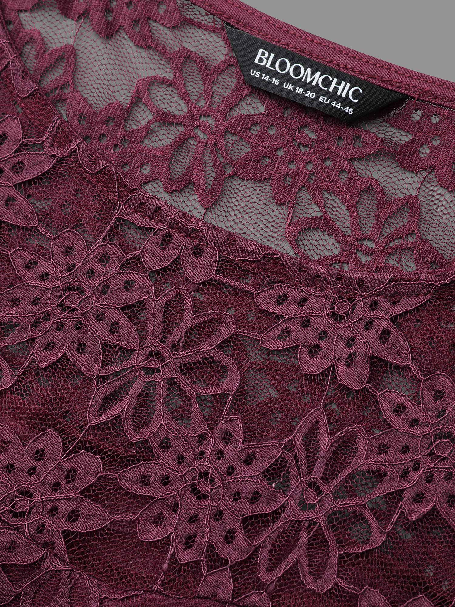 Crochet Lace Mesh Pocket Knit Dress