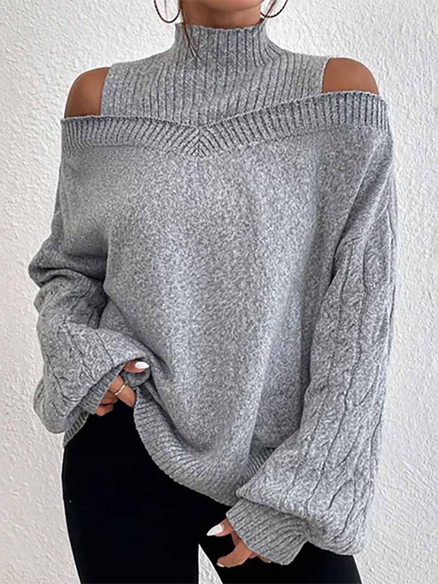 Drop Shoulder Lantern Sleeve Sweater