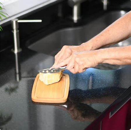 Multifunctional Rectangular Bamboo Butter/Cheese Serving Box With Clear Lid