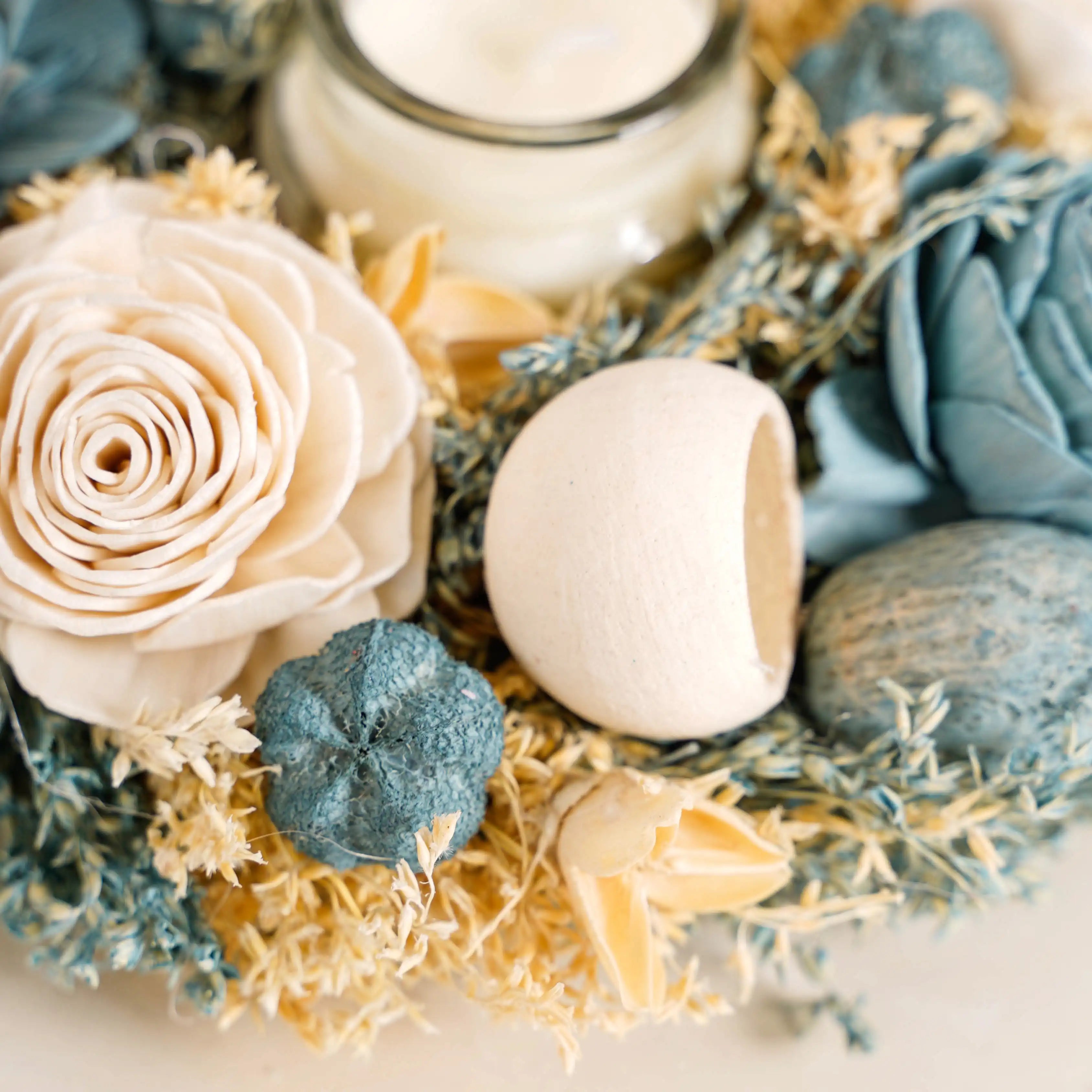 Sustainable Floral Wreath Garland Blue