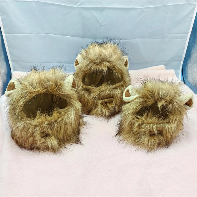 Online Celebrity Pet Cat Dog Lion Wig Headgear Rabbit Ears Funny Headdress Halloween Dress Up Transformation Hat