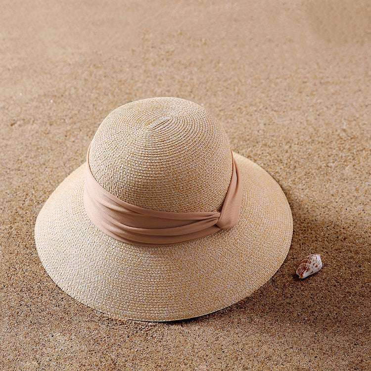 Foldable Elegant Ribbon Straw Hat