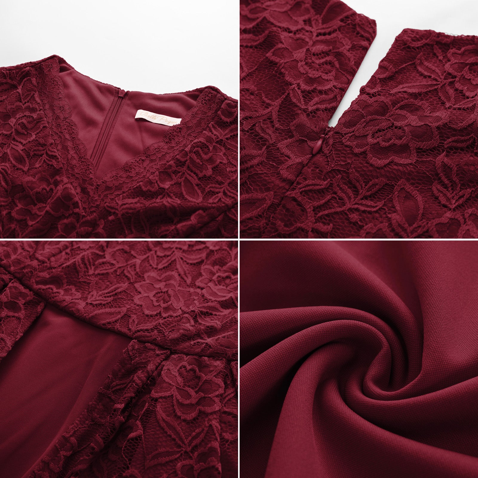 A Line Dresses for Women Lace Patchwork Sleeveless Flared Vintage Dress with Belt