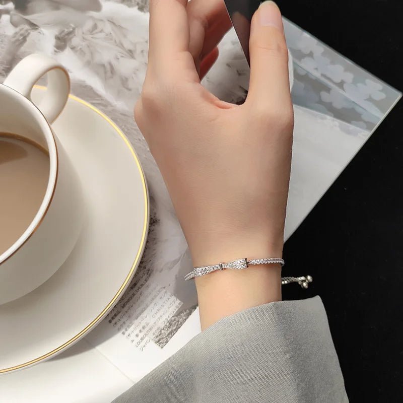 Elegant Diamond Bow Bracelet