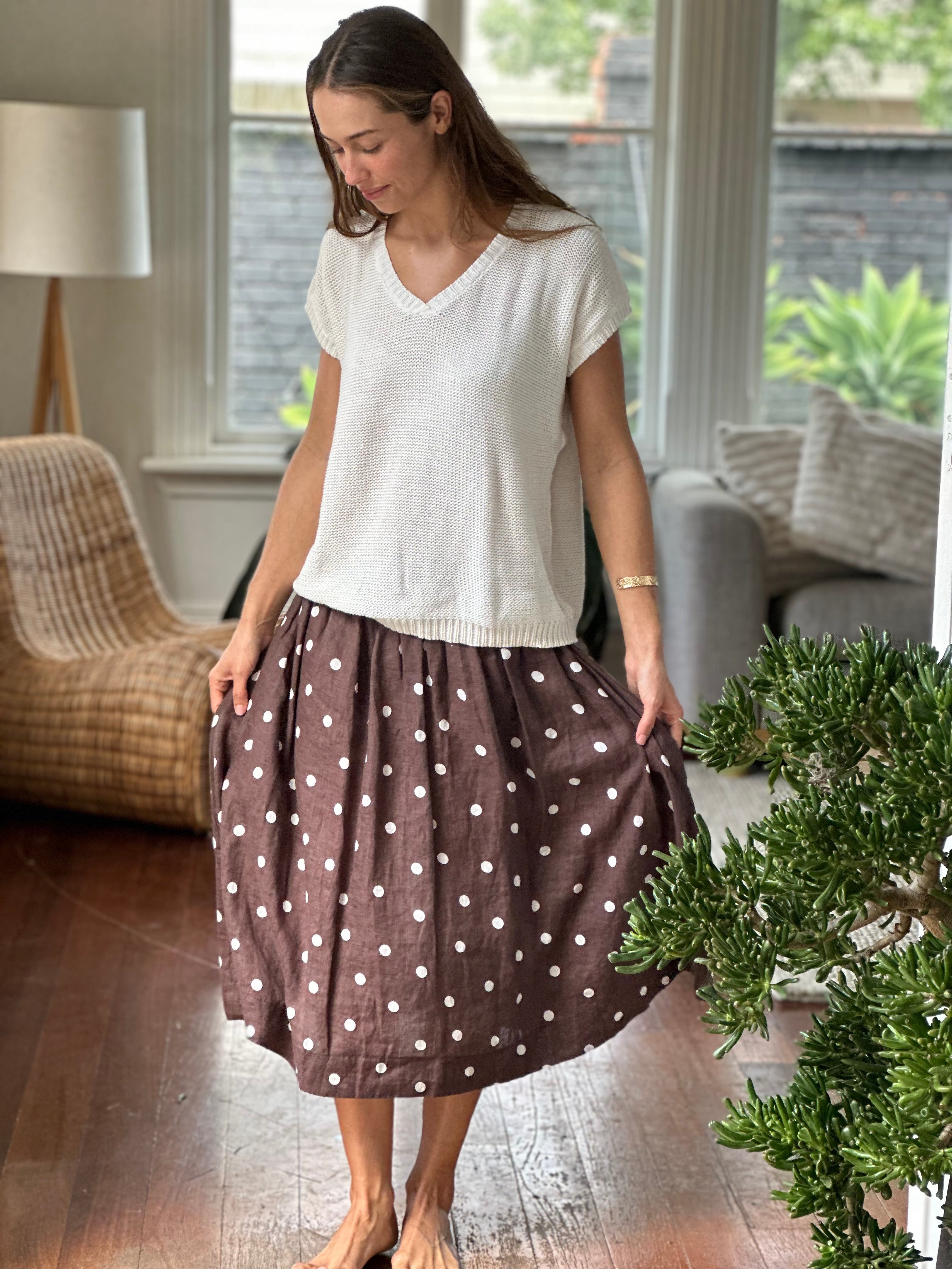 chocolate spot linen
