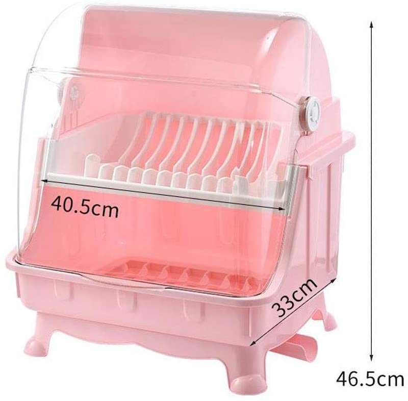 Dish Drying Rack with Lid. 2 Tier Dish Rack with Utensil Holder. Cup Holder and Dish Drainer for Kitchen Counter. Plastic Dish Drainer Shelf with Swivel Spout Dish Rack