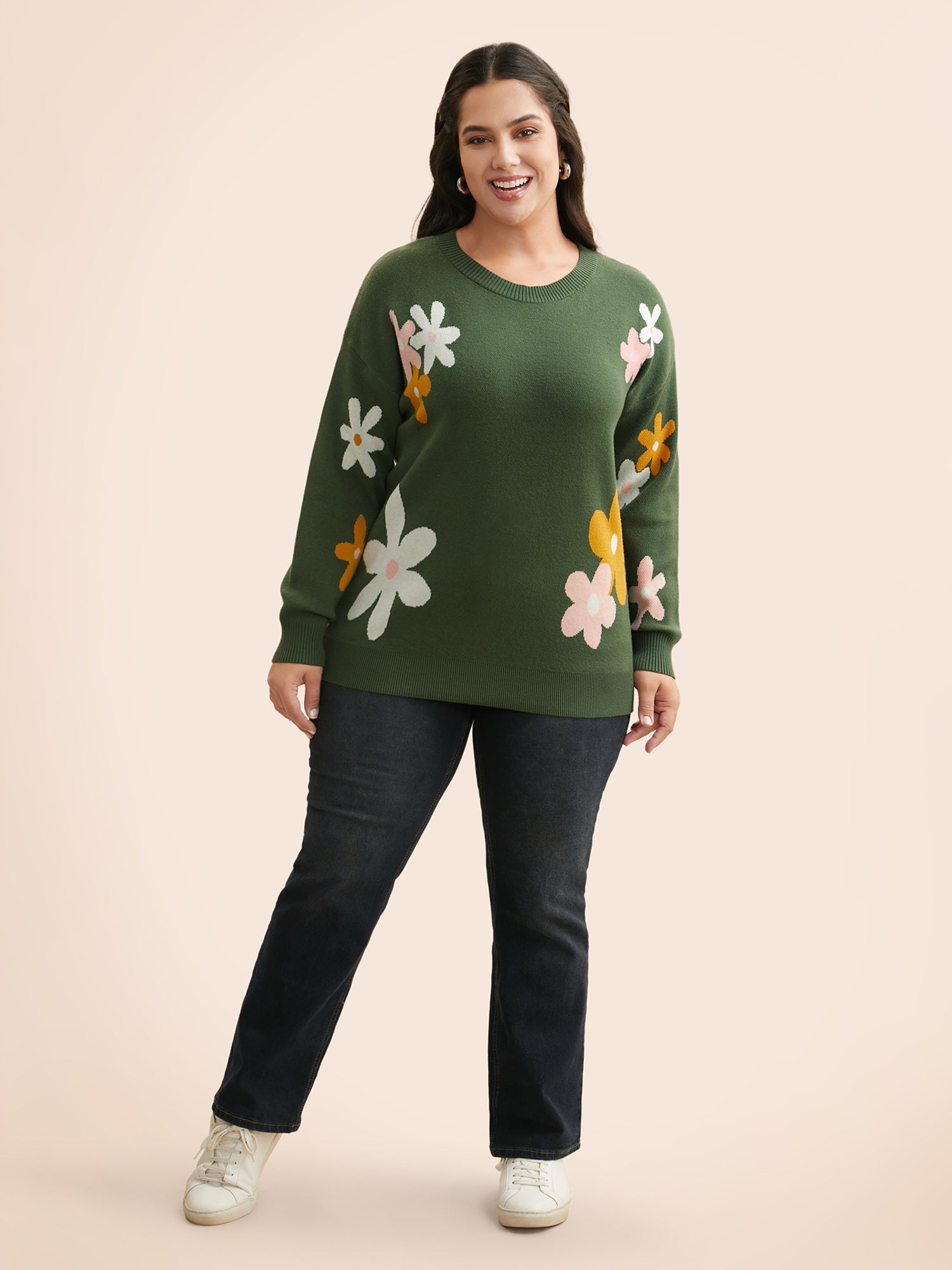 Supersoft Essentials Floral Crew Neck Pullover