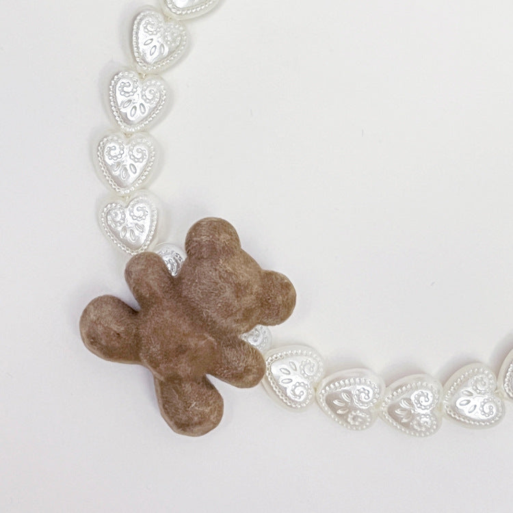 Bear Decor Pearl Dog Cat Necklace