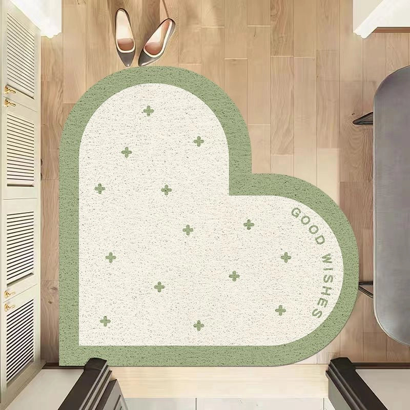 Casual Elegant Letter Heart Shape PVC Carpet Bathing