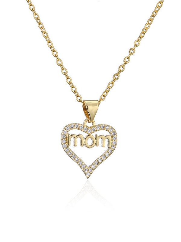 Cubic Zirconia MOM Pendant & Chain