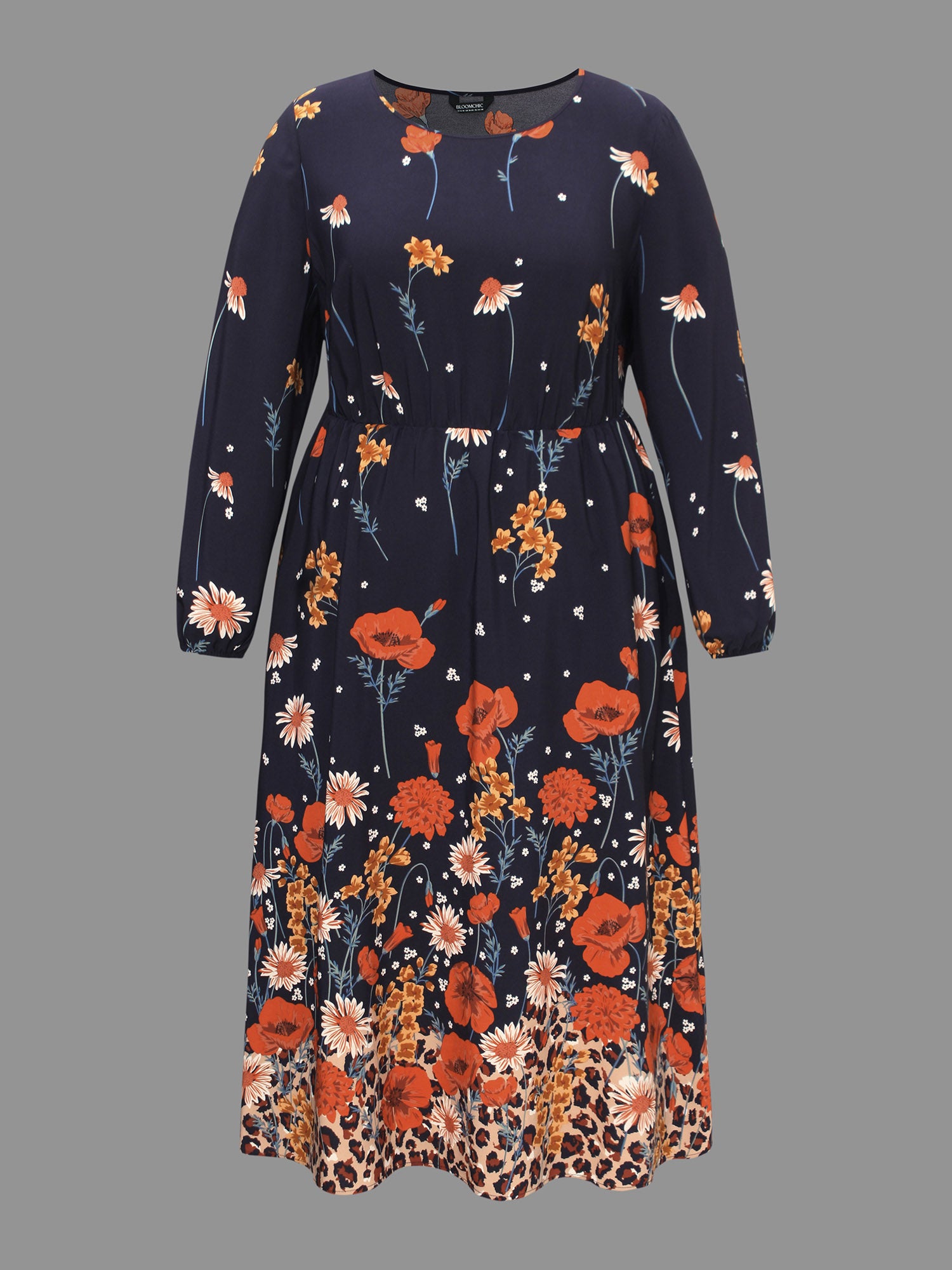 Floral Boho Print Lantern Sleeve Dress